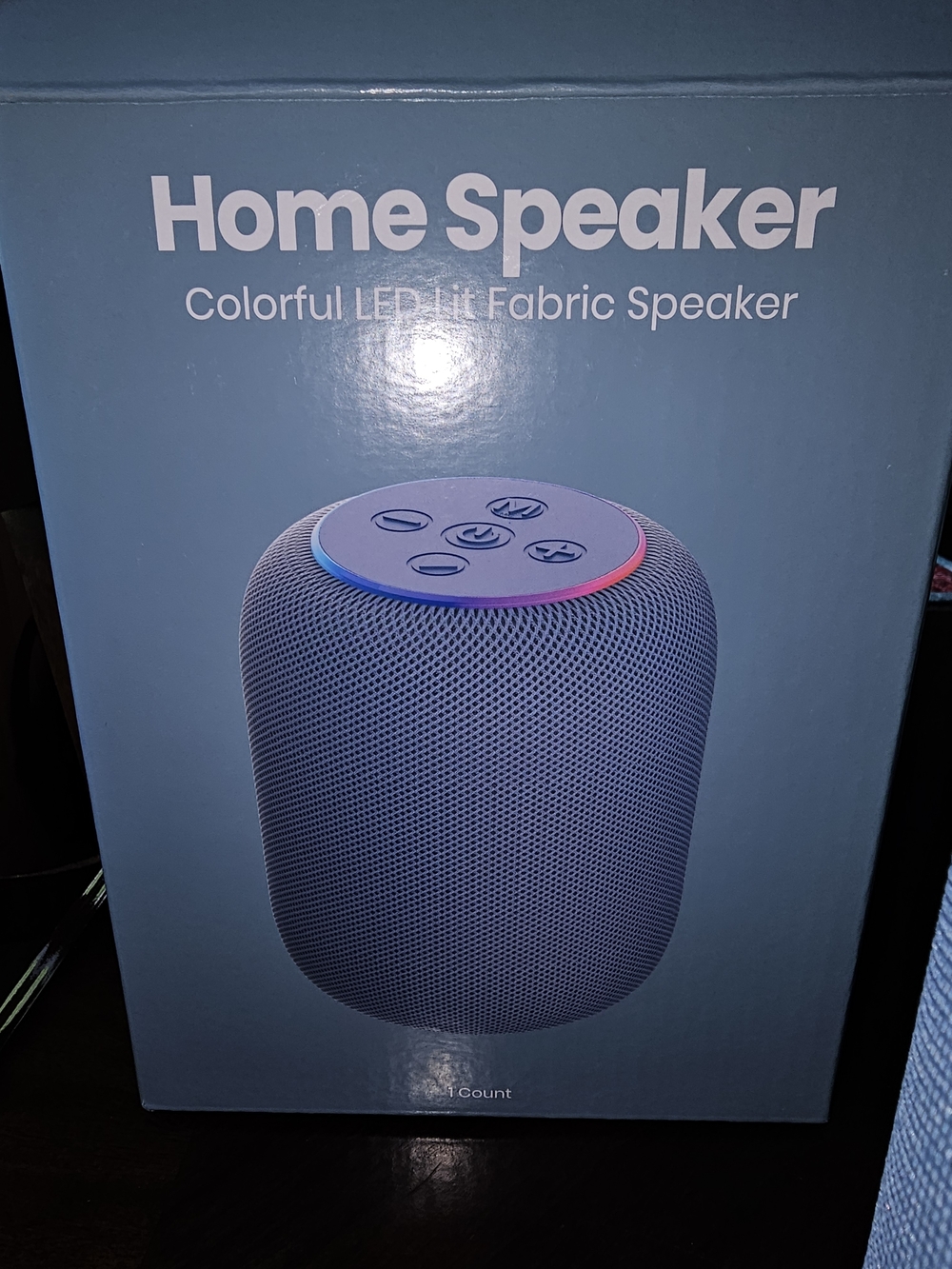 Home Speaker Colorful LED-Lit Fabric Speaker - Blue
